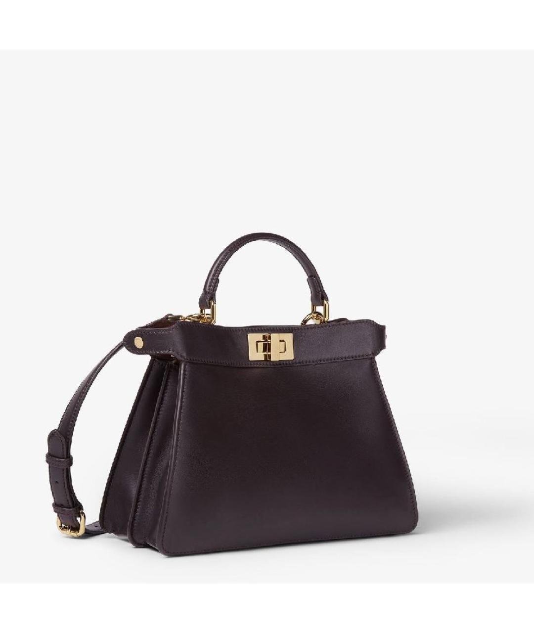 FENDI Коричневая кожаная сумка через плечо, фото 2