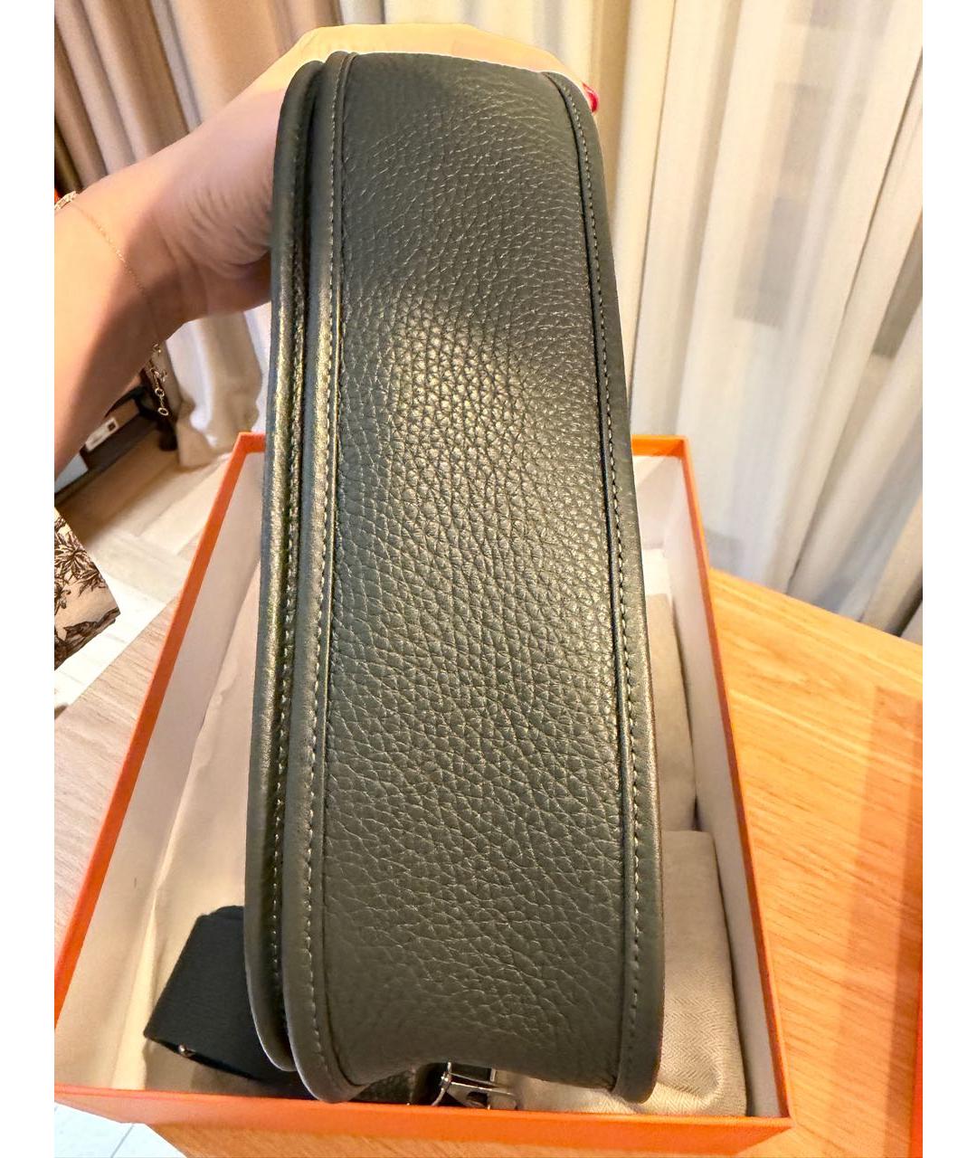 HERMES Зеленая кожаная сумка через плечо, фото 7