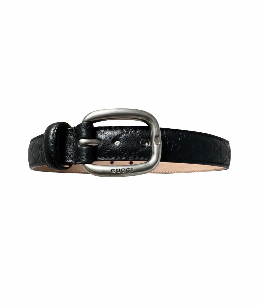 GUCCI Черный кожаный ремень, фото 1