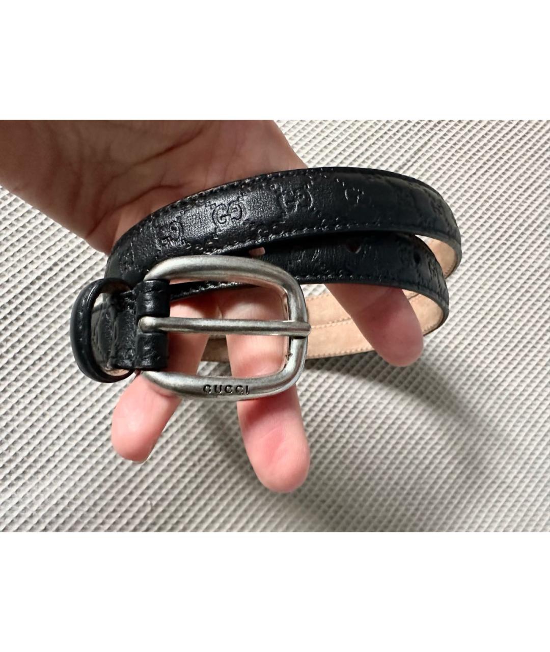 GUCCI Черный кожаный ремень, фото 9
