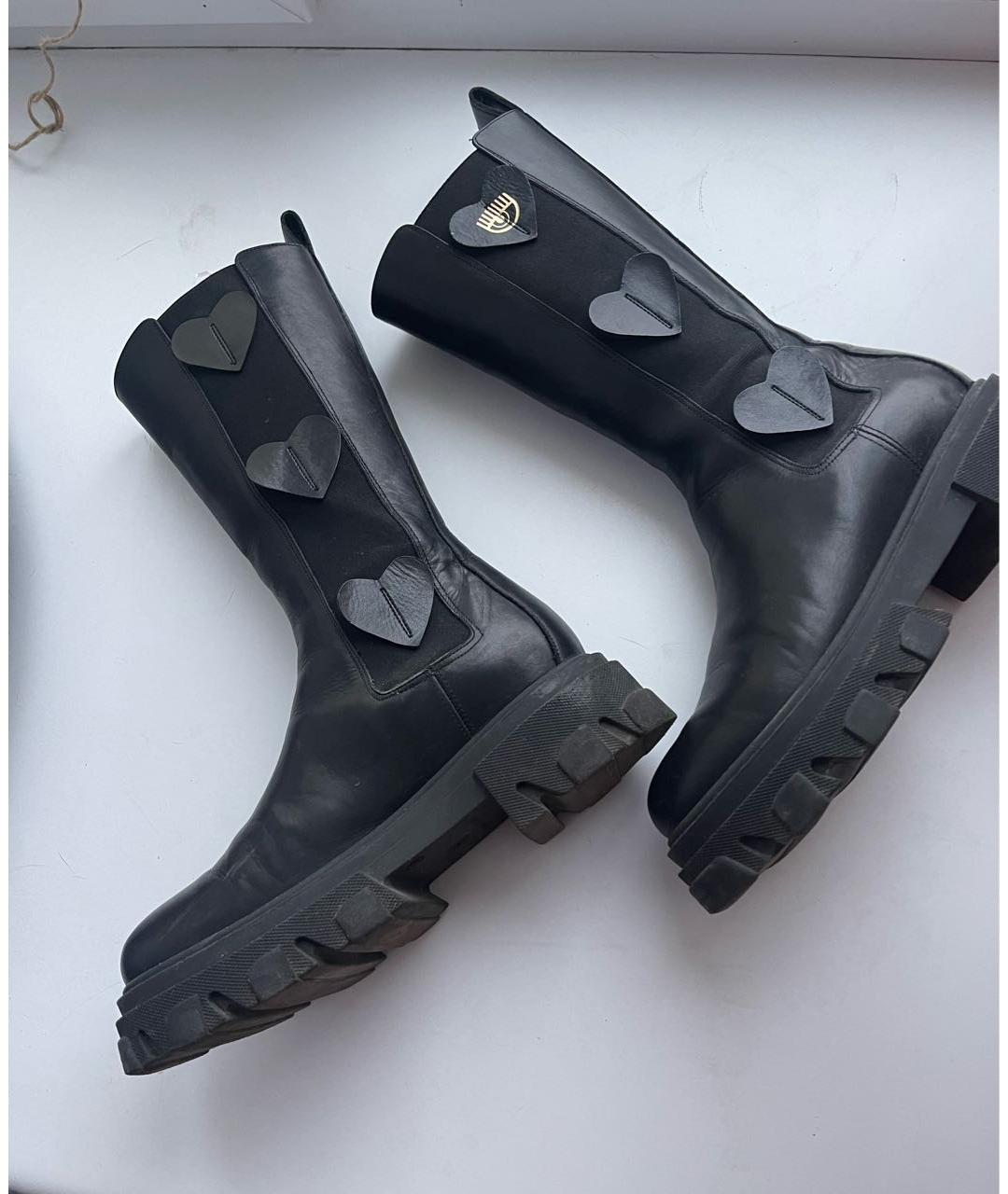 CHIARA FERRAGNI Черные кожаные полусапоги, фото 2