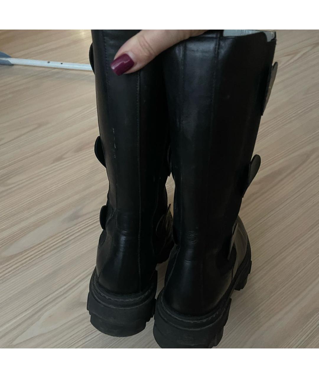 CHIARA FERRAGNI Черные кожаные полусапоги, фото 4