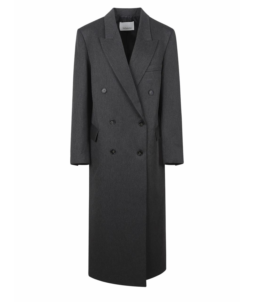 THE FRANKIE SHOP Серое вискозное пальто, фото 1