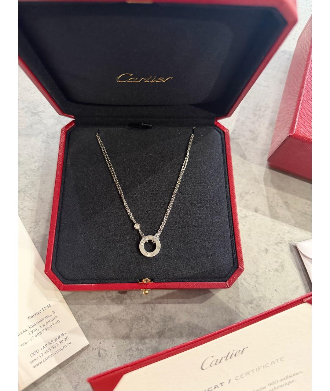 CARTIER Серебряное колье из белого золота, фото 3