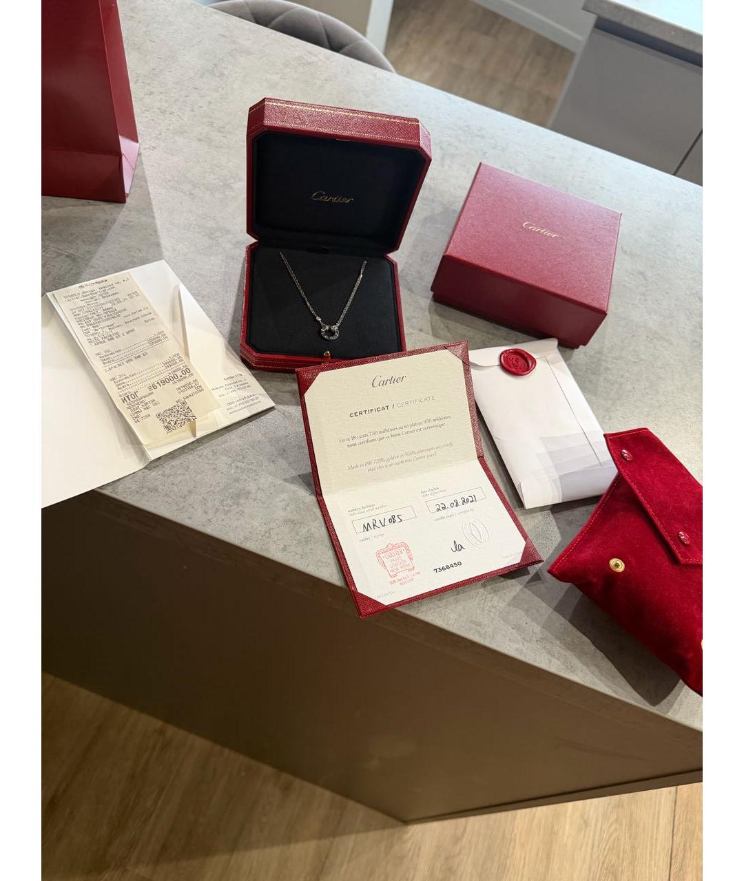 CARTIER Серебряное колье из белого золота, фото 2