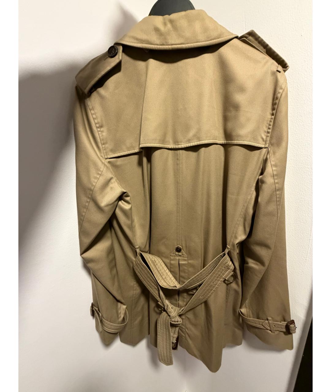 BURBERRY Бежевый хлопковый тренч / плащ, фото 2