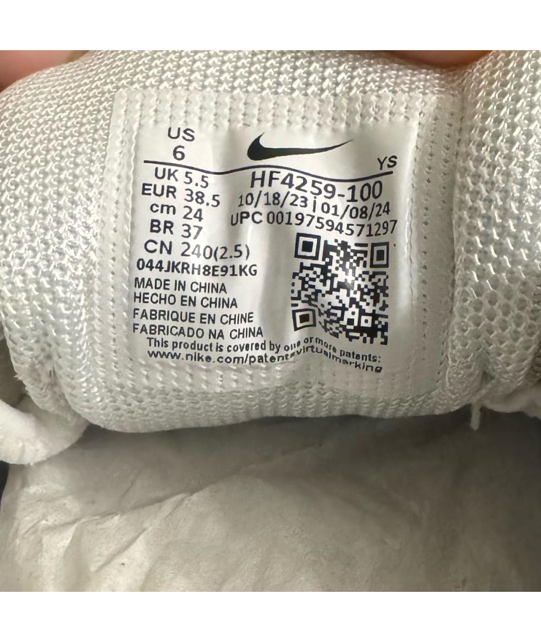 NIKE Белые текстильные кроссовки, фото 5