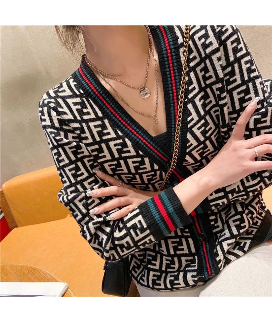 FENDI Мульти вискозный джемпер / свитер, фото 7