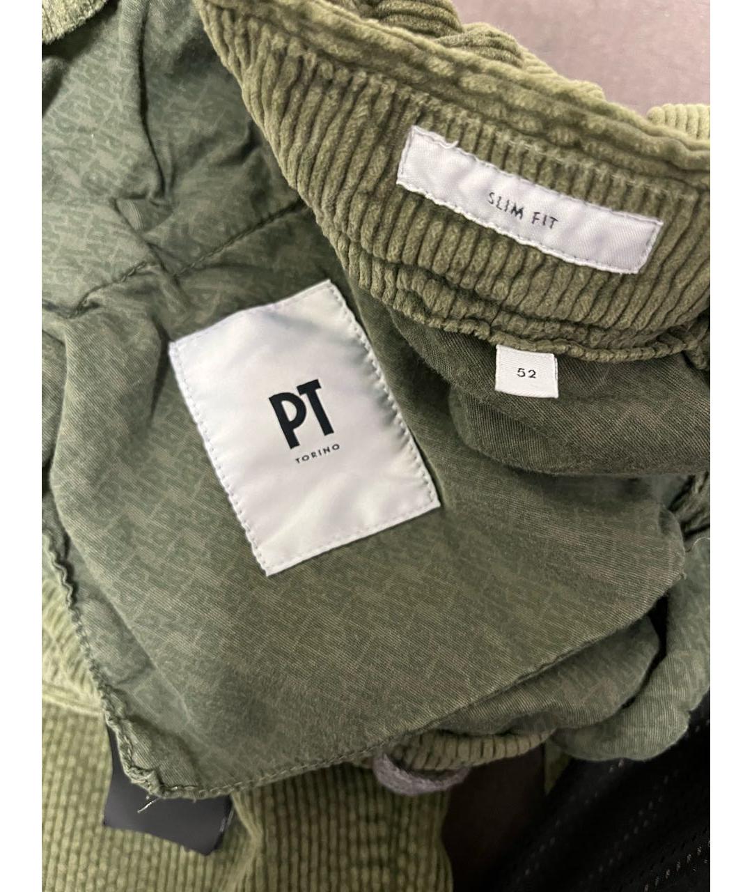 PT TORINO Зеленые хлопковые повседневные брюки, фото 6