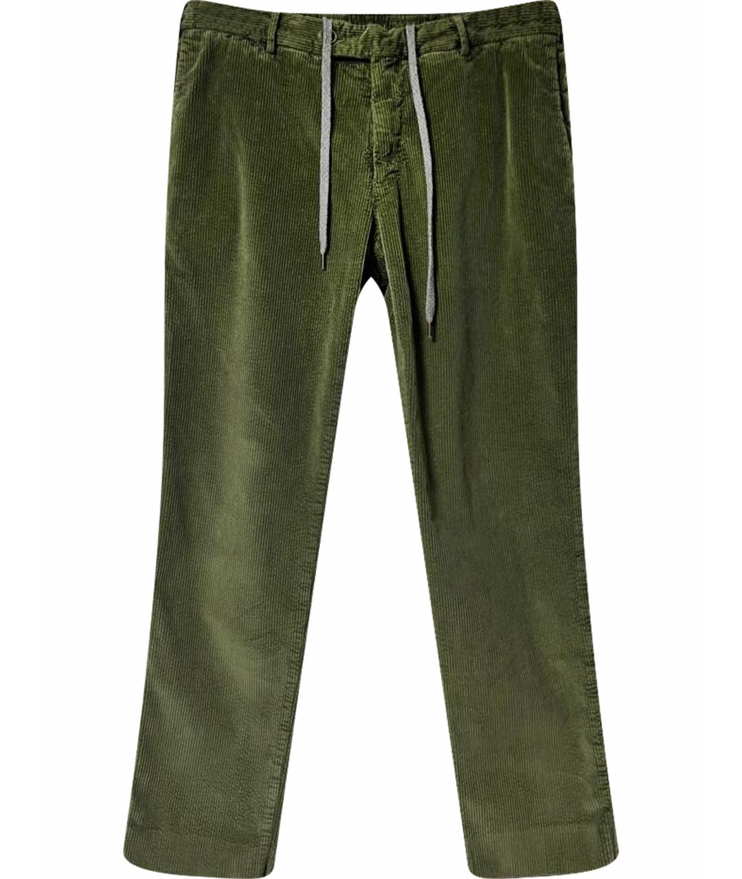 PT TORINO Зеленые хлопковые повседневные брюки, фото 1