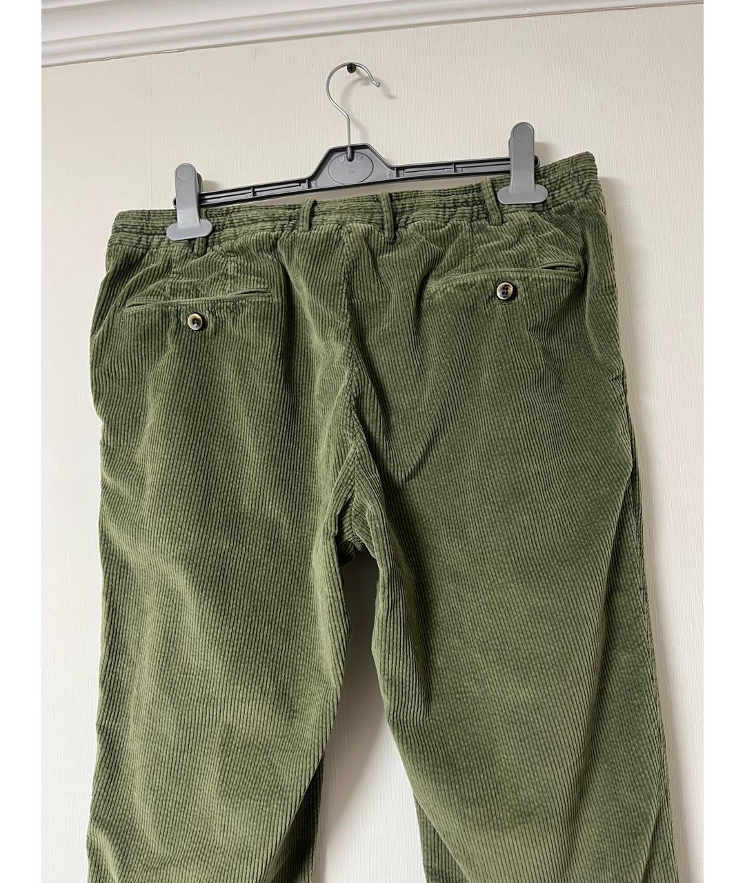 PT TORINO Зеленые хлопковые повседневные брюки, фото 4