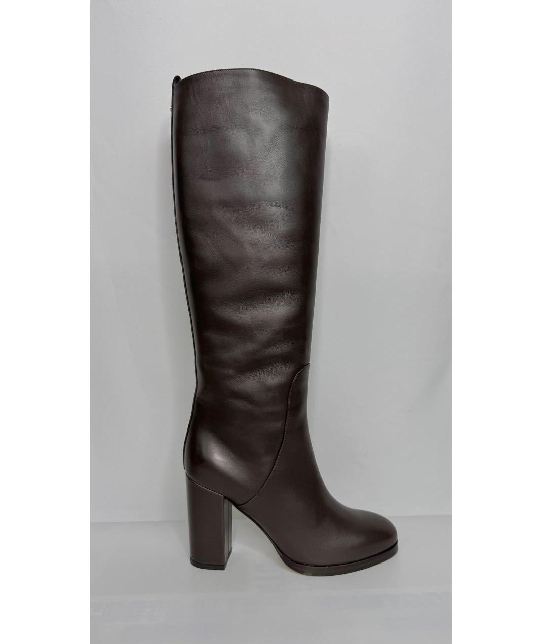 LORO PIANA Коричневые кожаные сапоги, фото 5