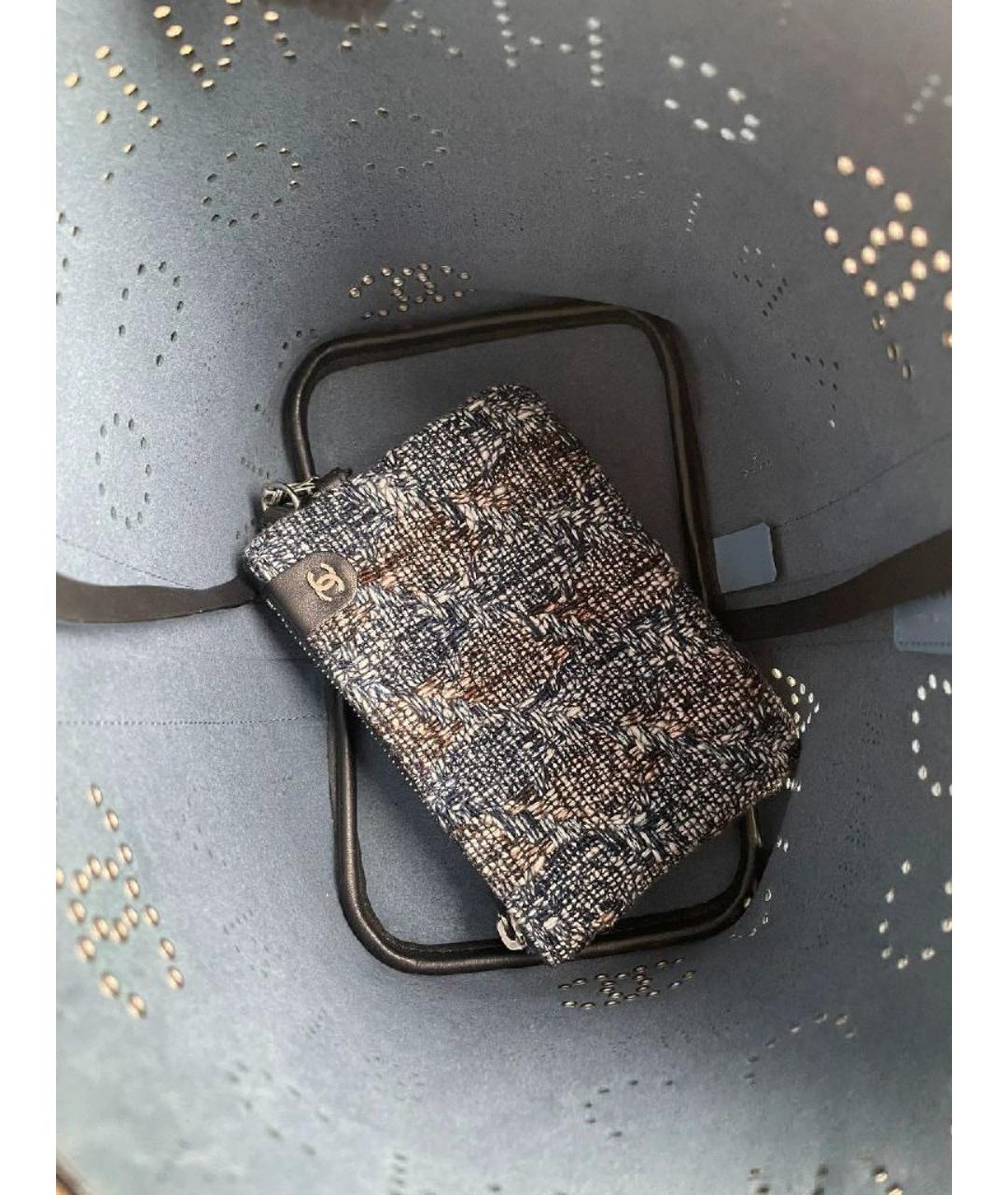 CHANEL Черная кожаная сумка тоут, фото 5