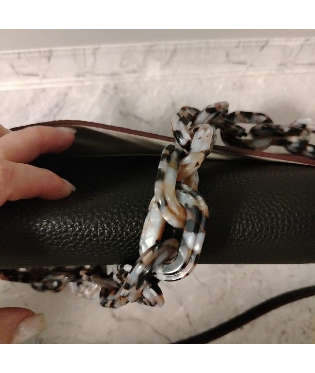 COACH Черная кожаная сумка с короткими ручками, фото 7