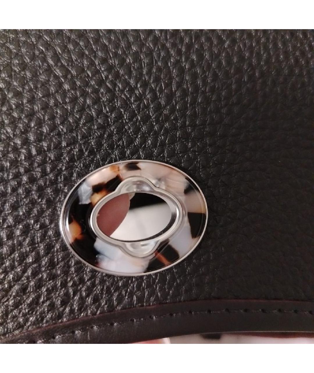 COACH Черная кожаная сумка с короткими ручками, фото 8