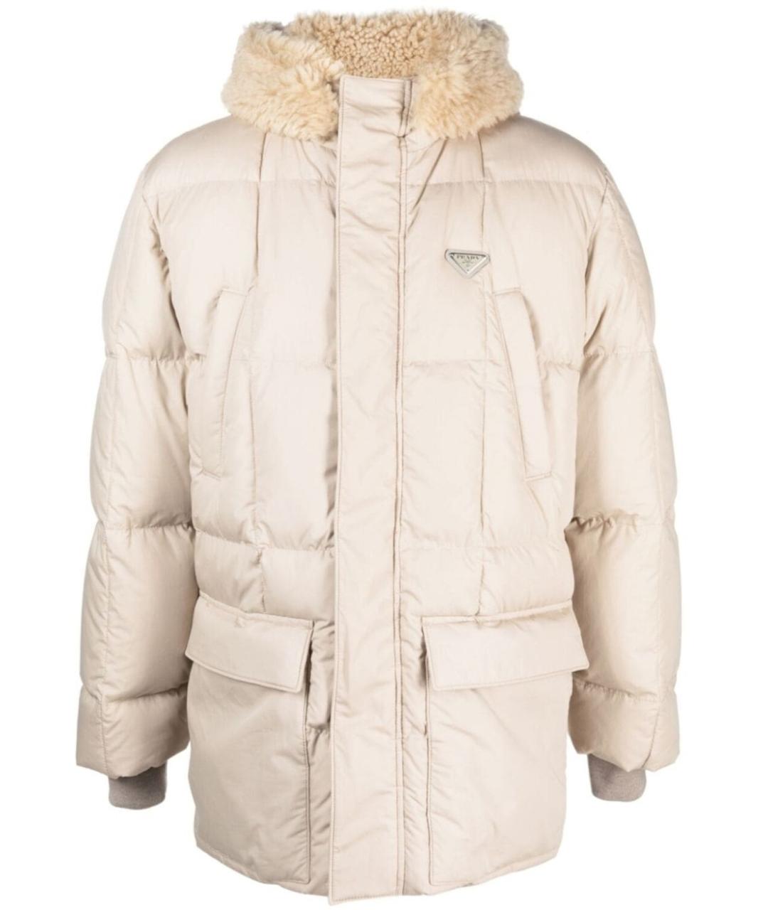 PRADA Бежевая полиэстеровая куртка, фото 1