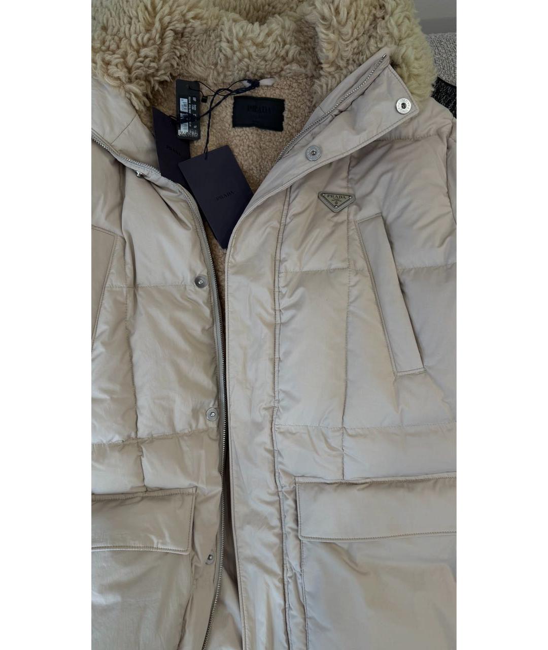 PRADA Бежевая полиэстеровая куртка, фото 4