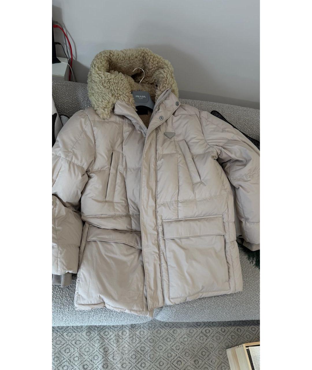 PRADA Бежевая полиэстеровая куртка, фото 9