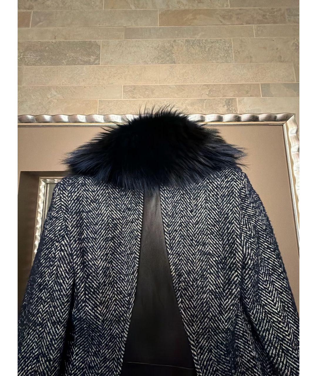 VERSACE Синее шерстяное пальто, фото 3