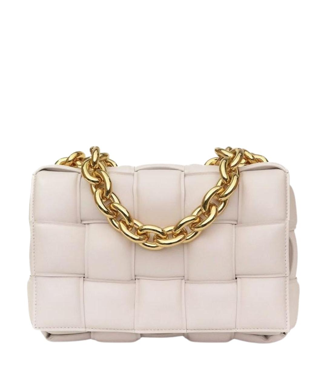 BOTTEGA VENETA Белая кожаная сумка через плечо, фото 1