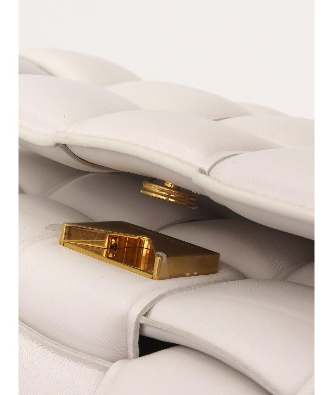 BOTTEGA VENETA Белая кожаная сумка через плечо, фото 8