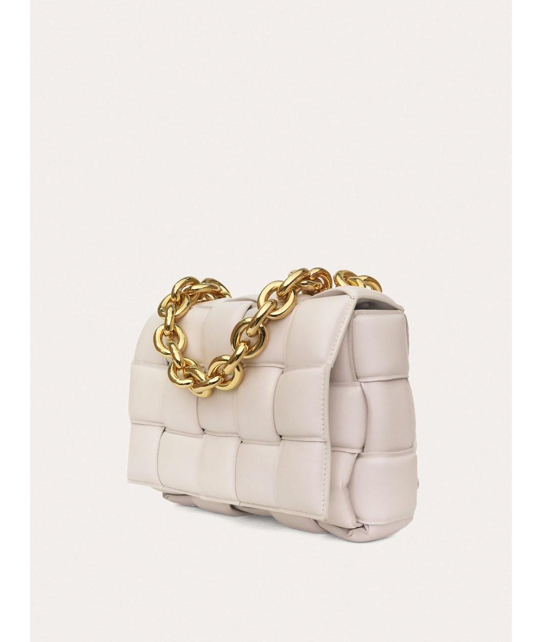 BOTTEGA VENETA Белая кожаная сумка через плечо, фото 2