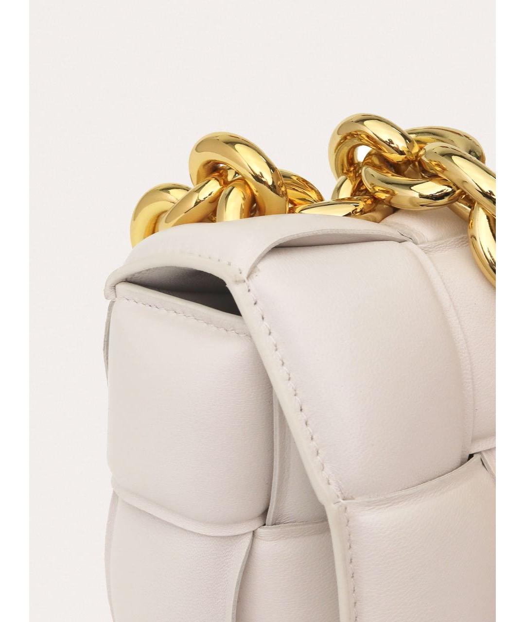 BOTTEGA VENETA Белая кожаная сумка через плечо, фото 7