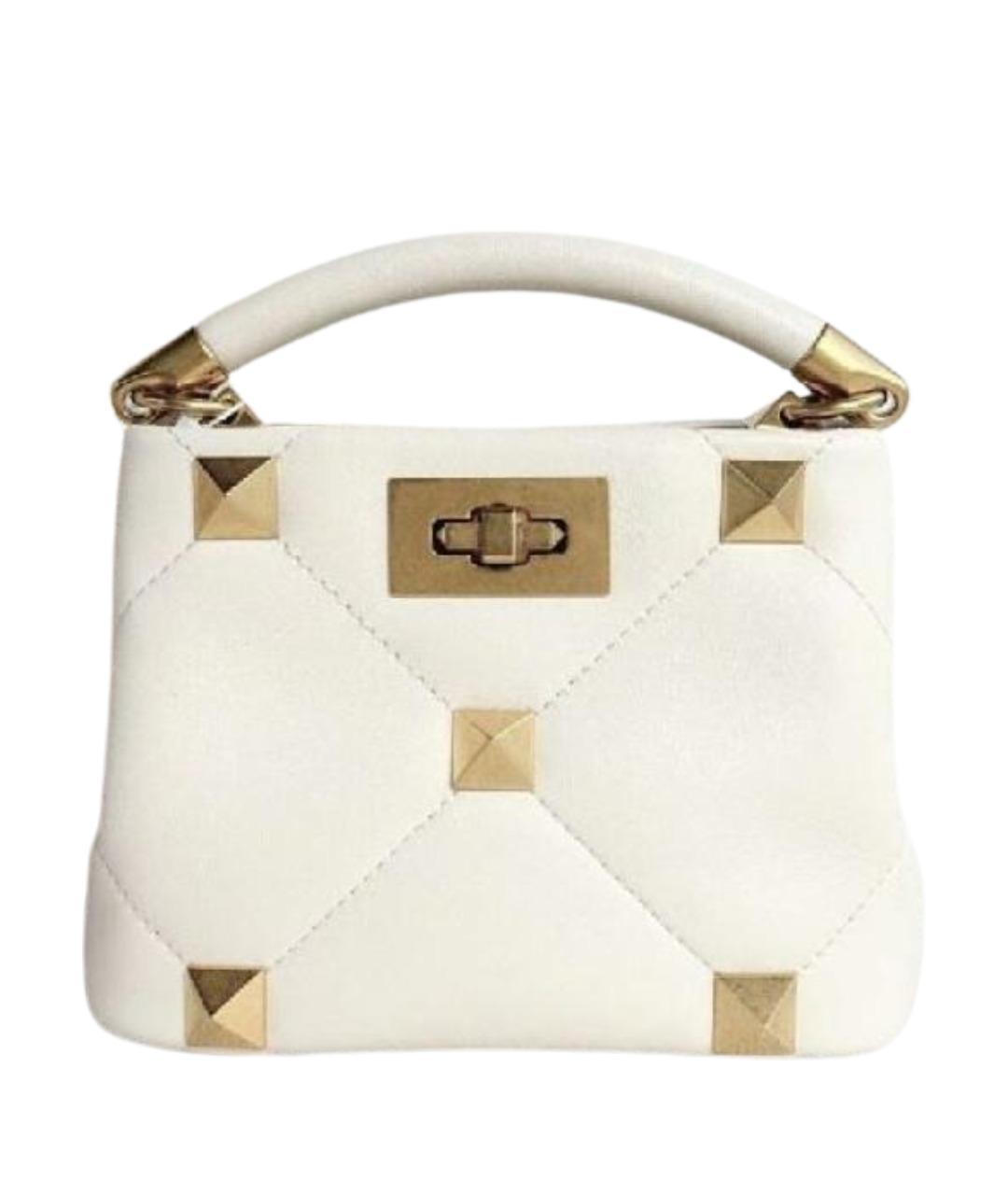 VALENTINO Белая кожаная сумка с короткими ручками, фото 1