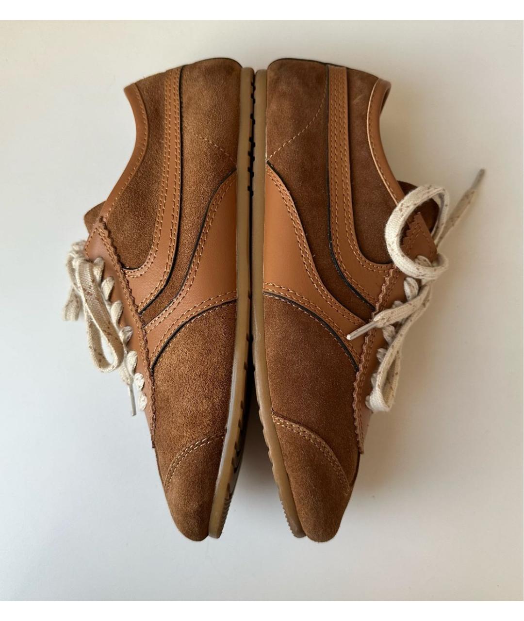 DRIES VAN NOTEN Коричневые замшевые кеды, фото 5
