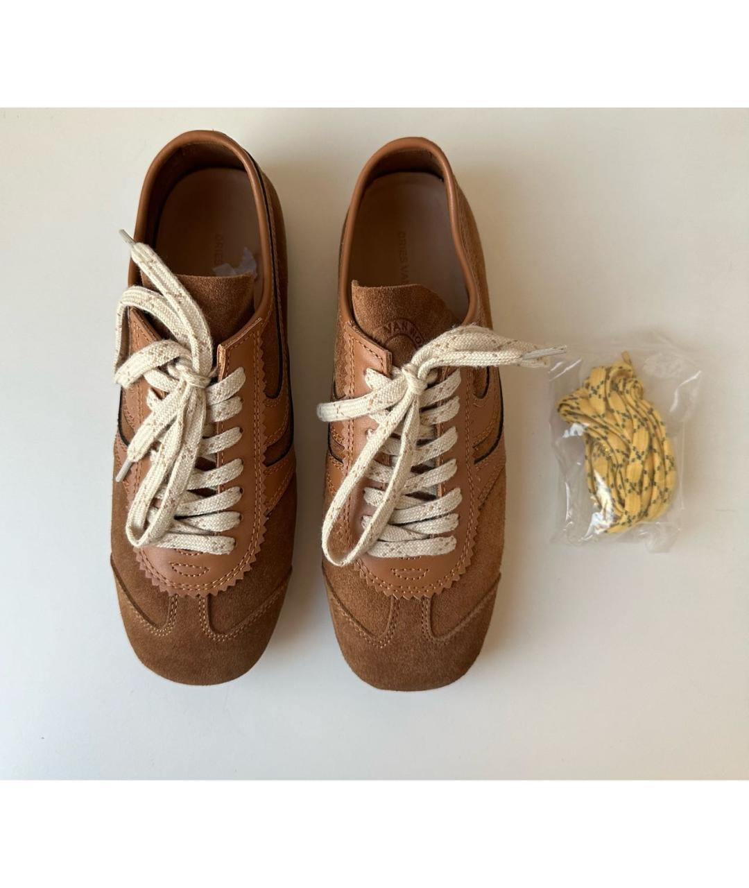 DRIES VAN NOTEN Коричневые замшевые кеды, фото 3