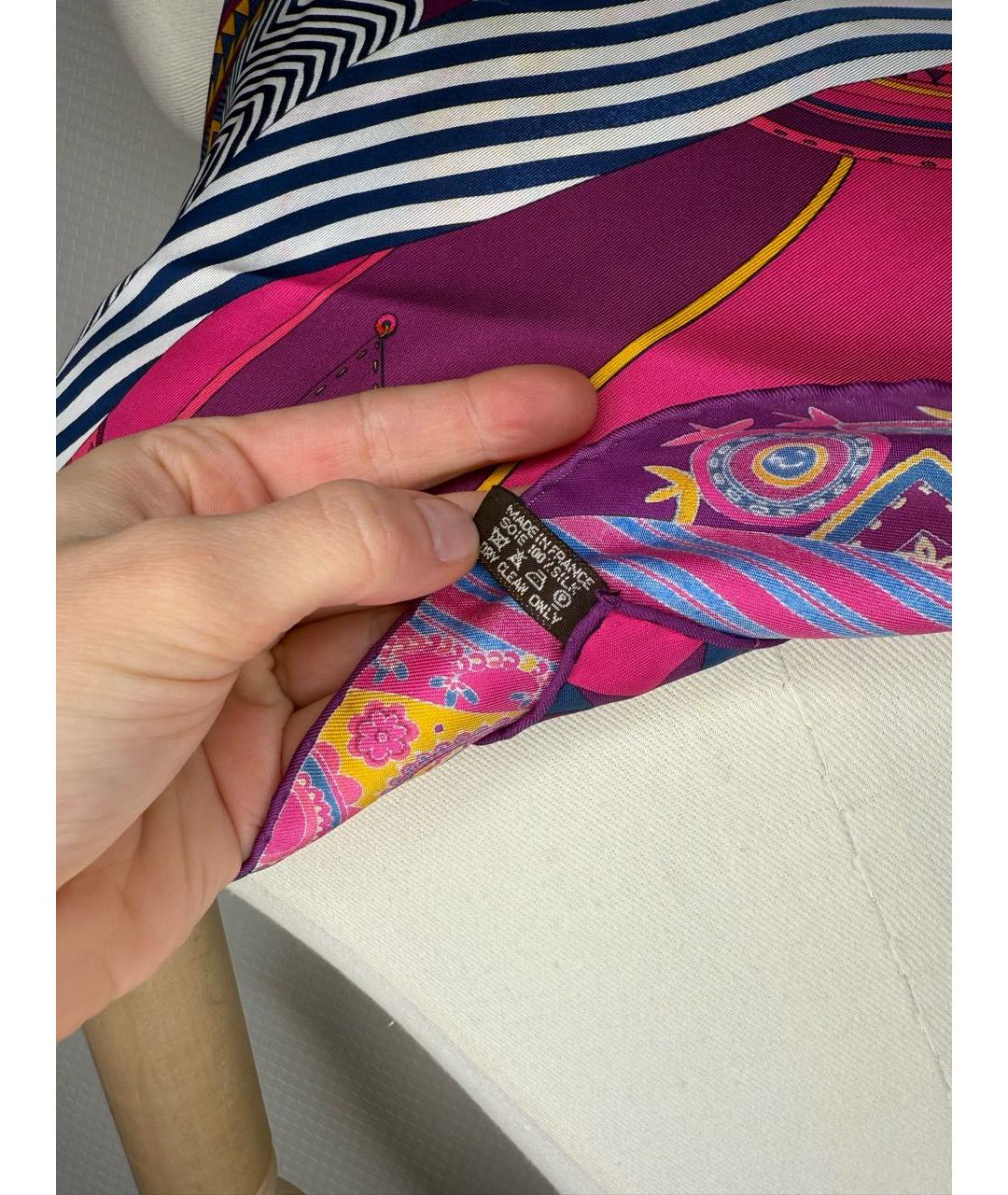 HERMES Мульти шелковый платок, фото 7