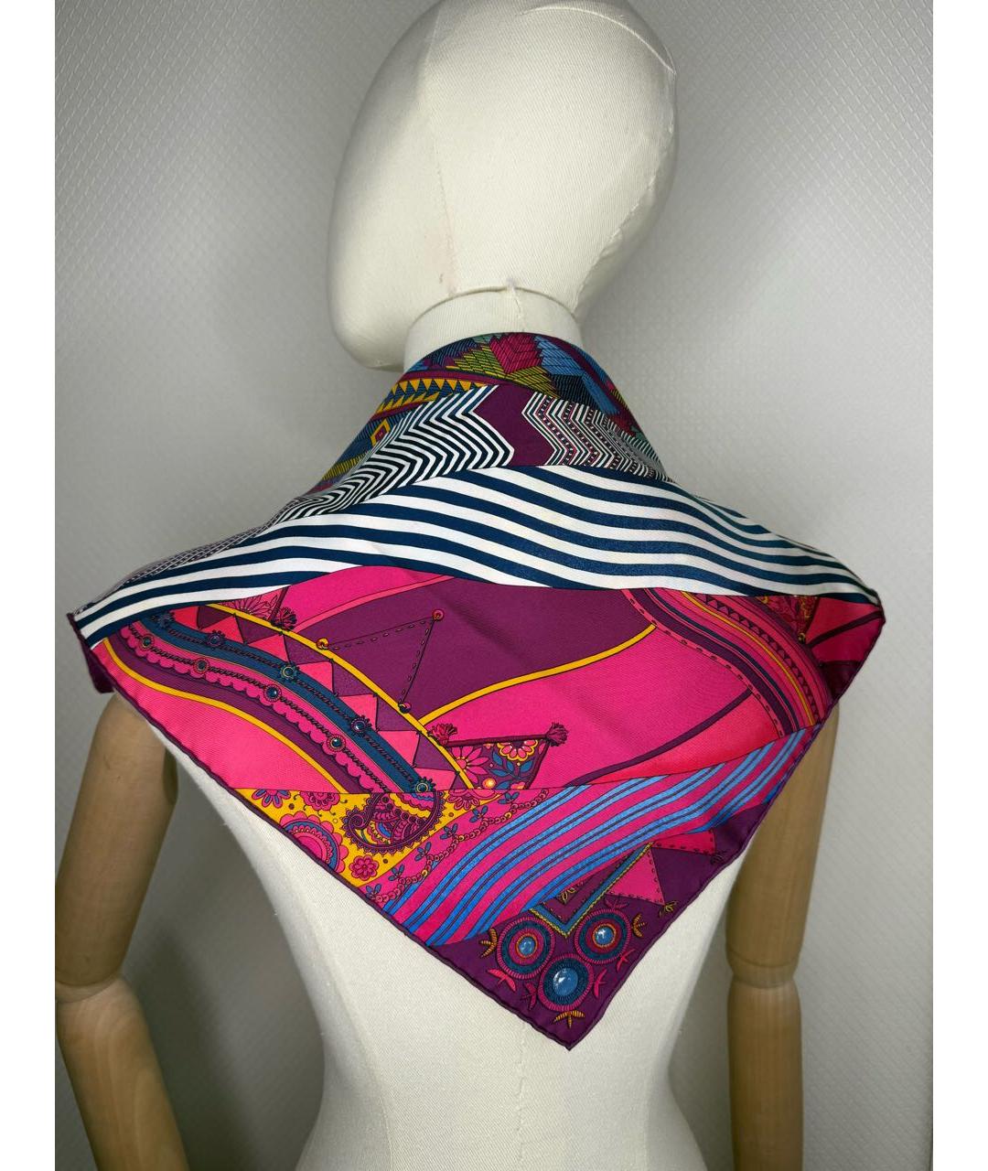 HERMES Мульти шелковый платок, фото 2