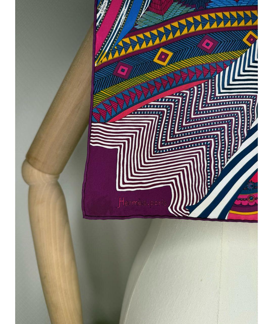 HERMES Мульти шелковый платок, фото 5