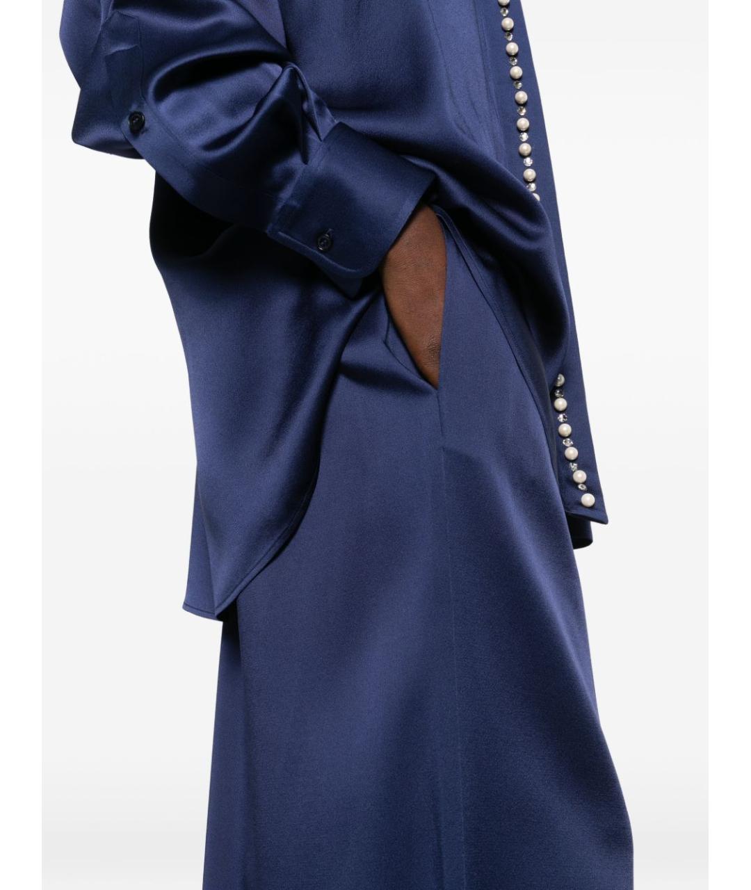 STELLA MCCARTNEY Синие ацетатные прямые брюки, фото 5