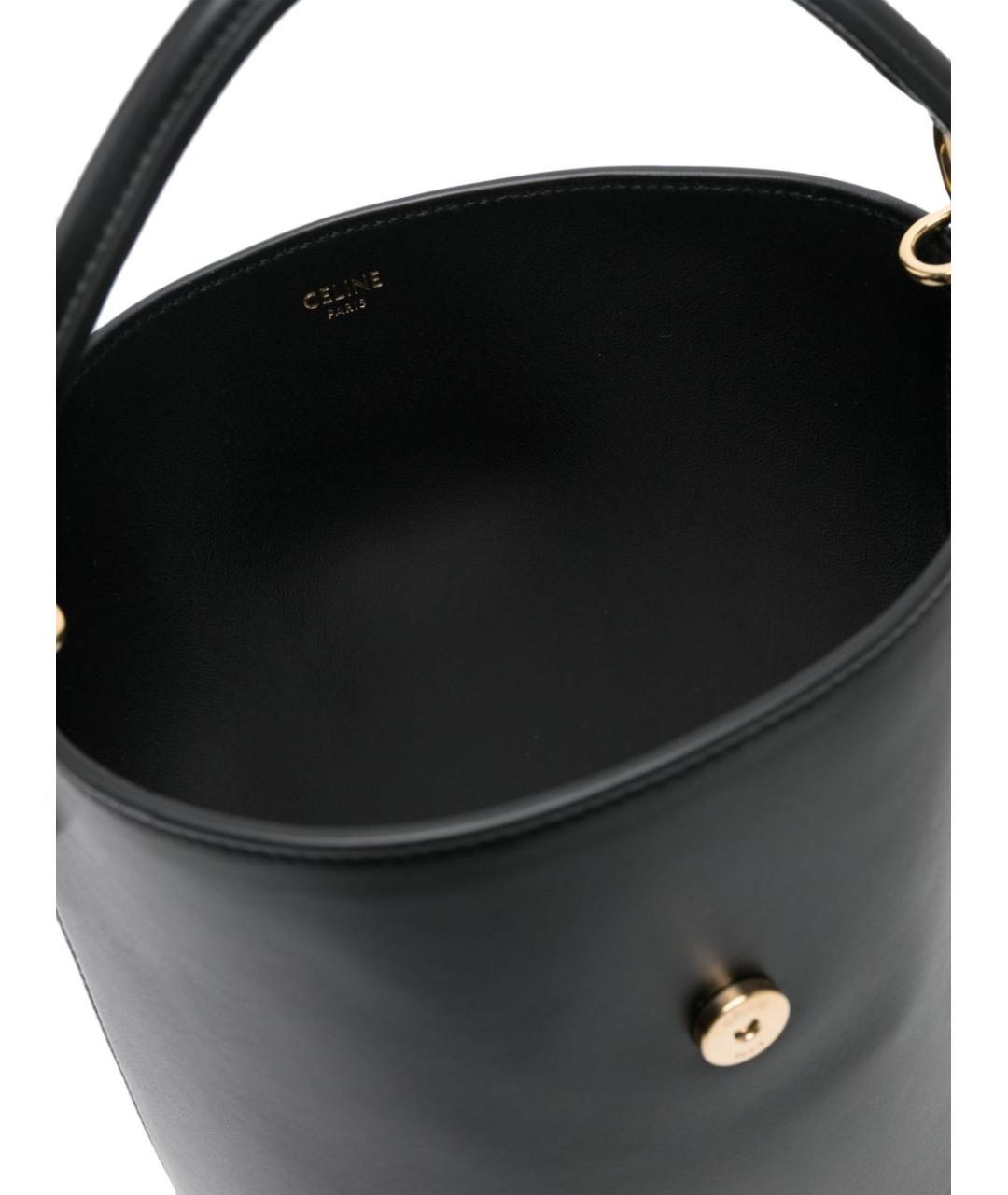 CELINE Черная кожаная сумка тоут, фото 2