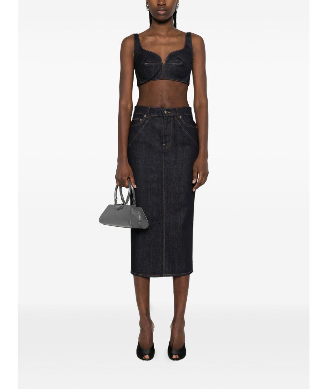 GIVENCHY Синяя деним юбка миди, фото 4