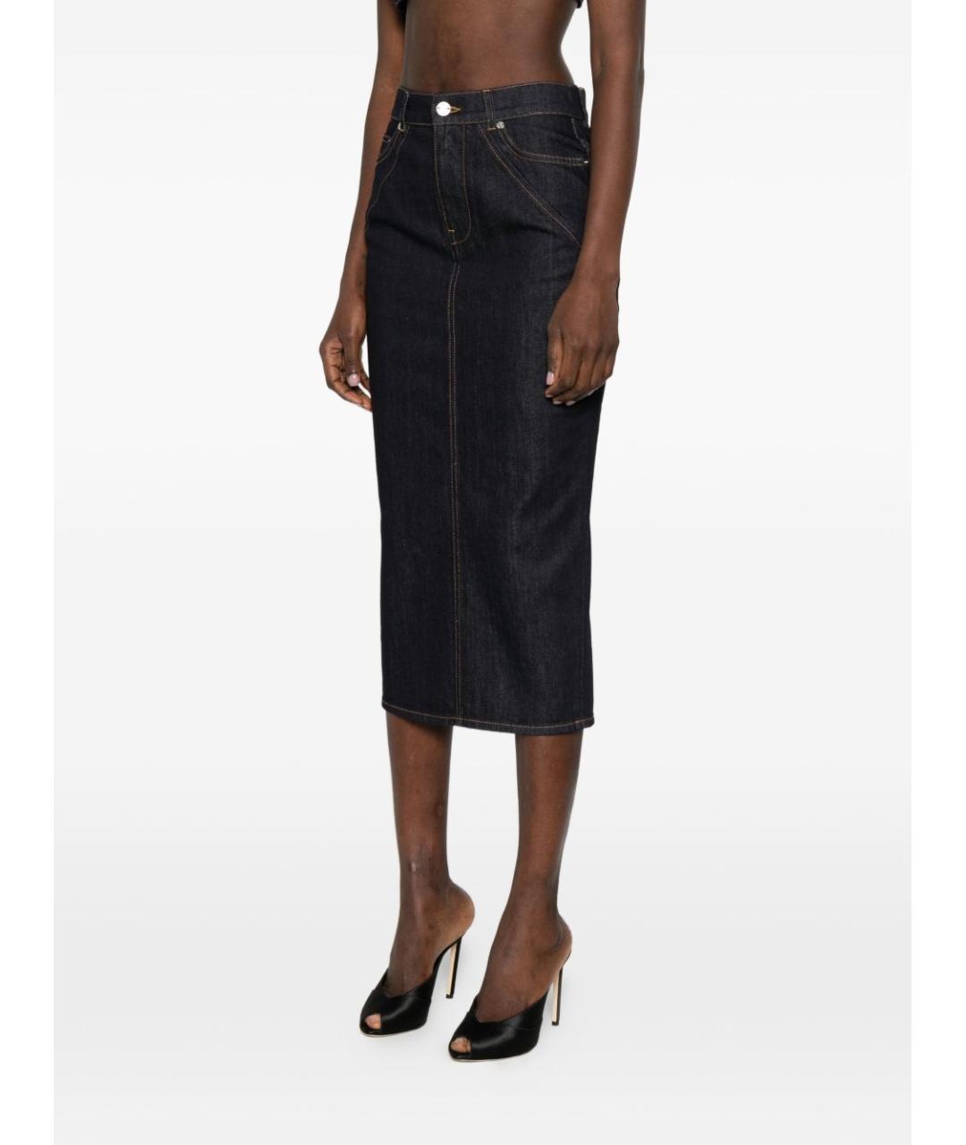 GIVENCHY Синяя деним юбка миди, фото 3