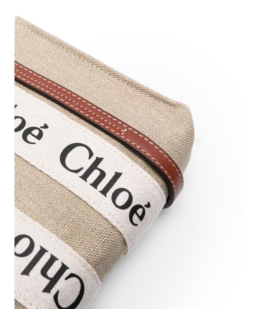 CHLOE Бежевая тканевая сумка тоут, фото 3
