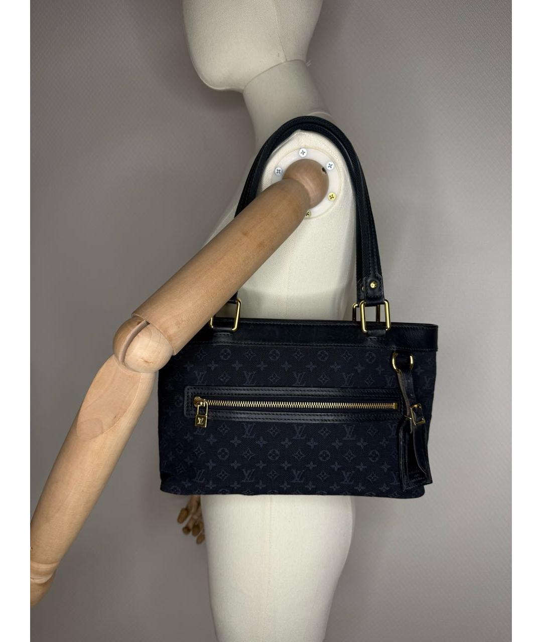 LOUIS VUITTON Темно-синяя тканевая сумка через плечо, фото 2