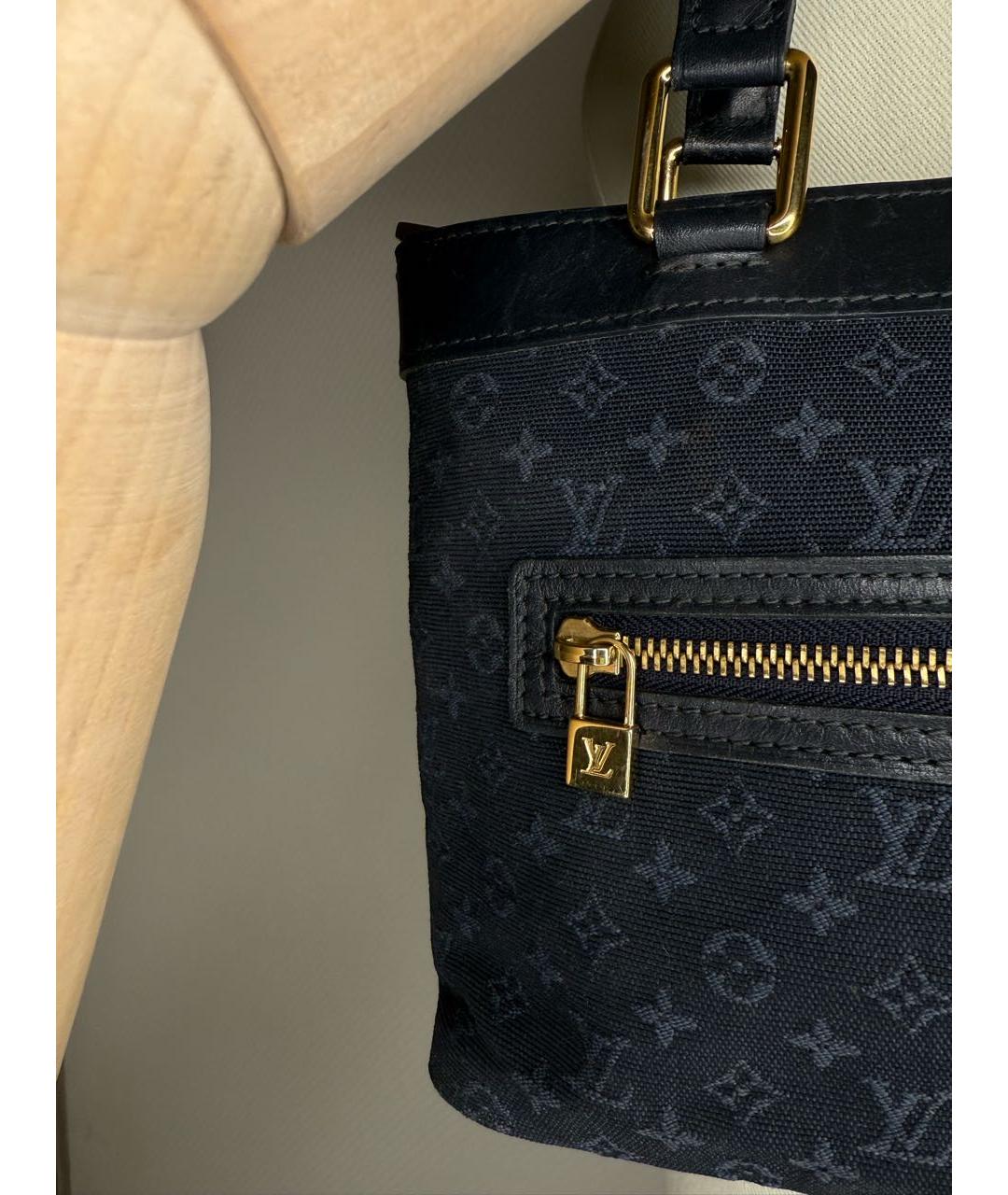 LOUIS VUITTON Темно-синяя тканевая сумка через плечо, фото 3