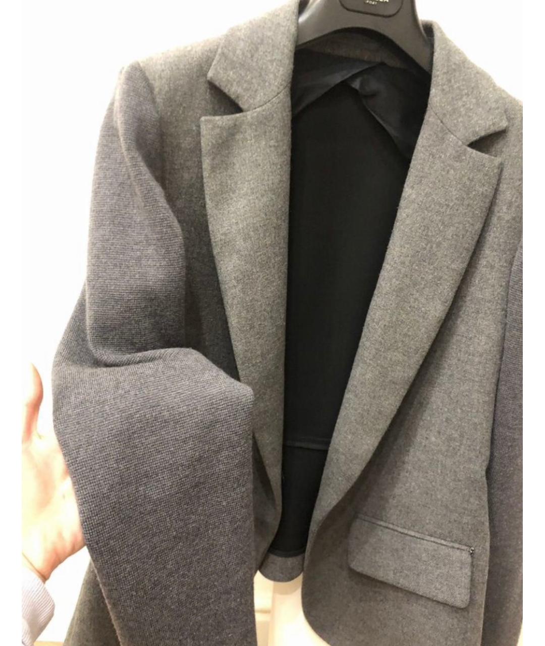 SPORT MAX CODE Серый шерстяной жакет/пиджак, фото 4