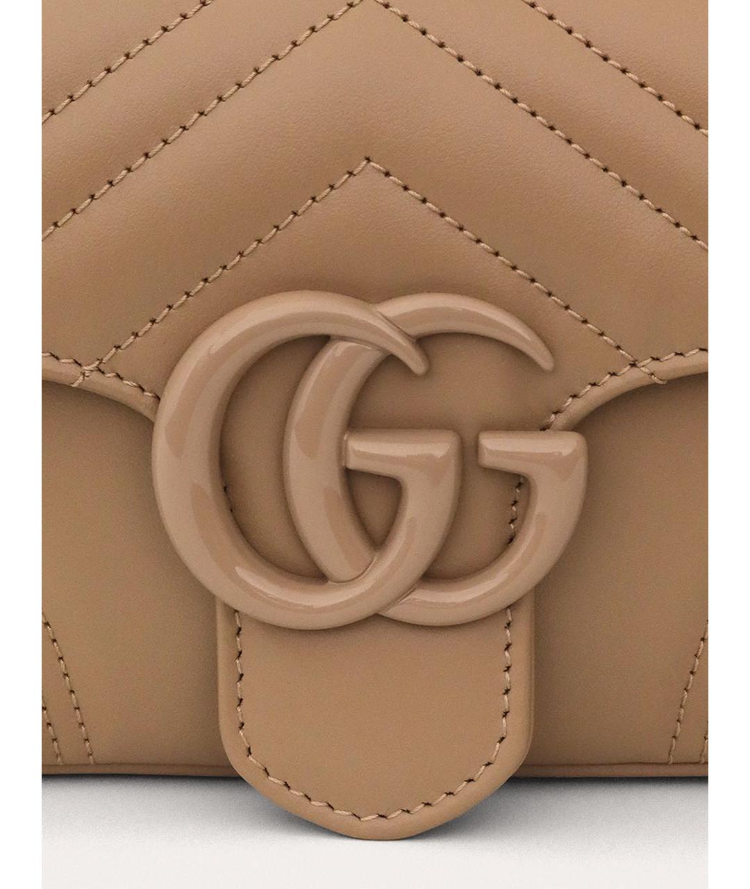 GUCCI Бежевая кожаная сумка через плечо, фото 8