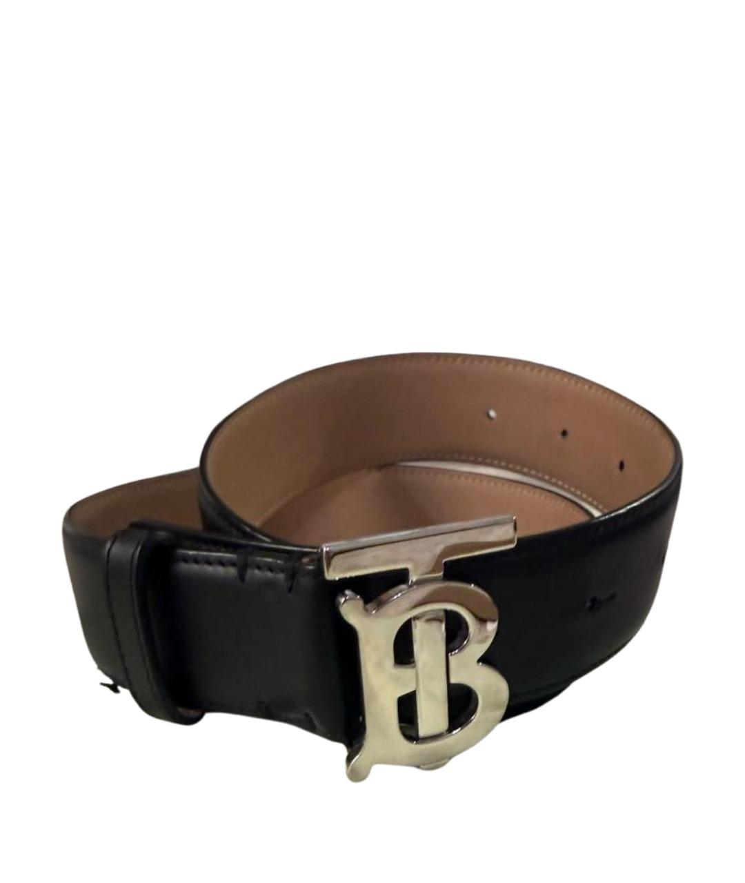 BURBERRY Черный кожаный ремень, фото 7