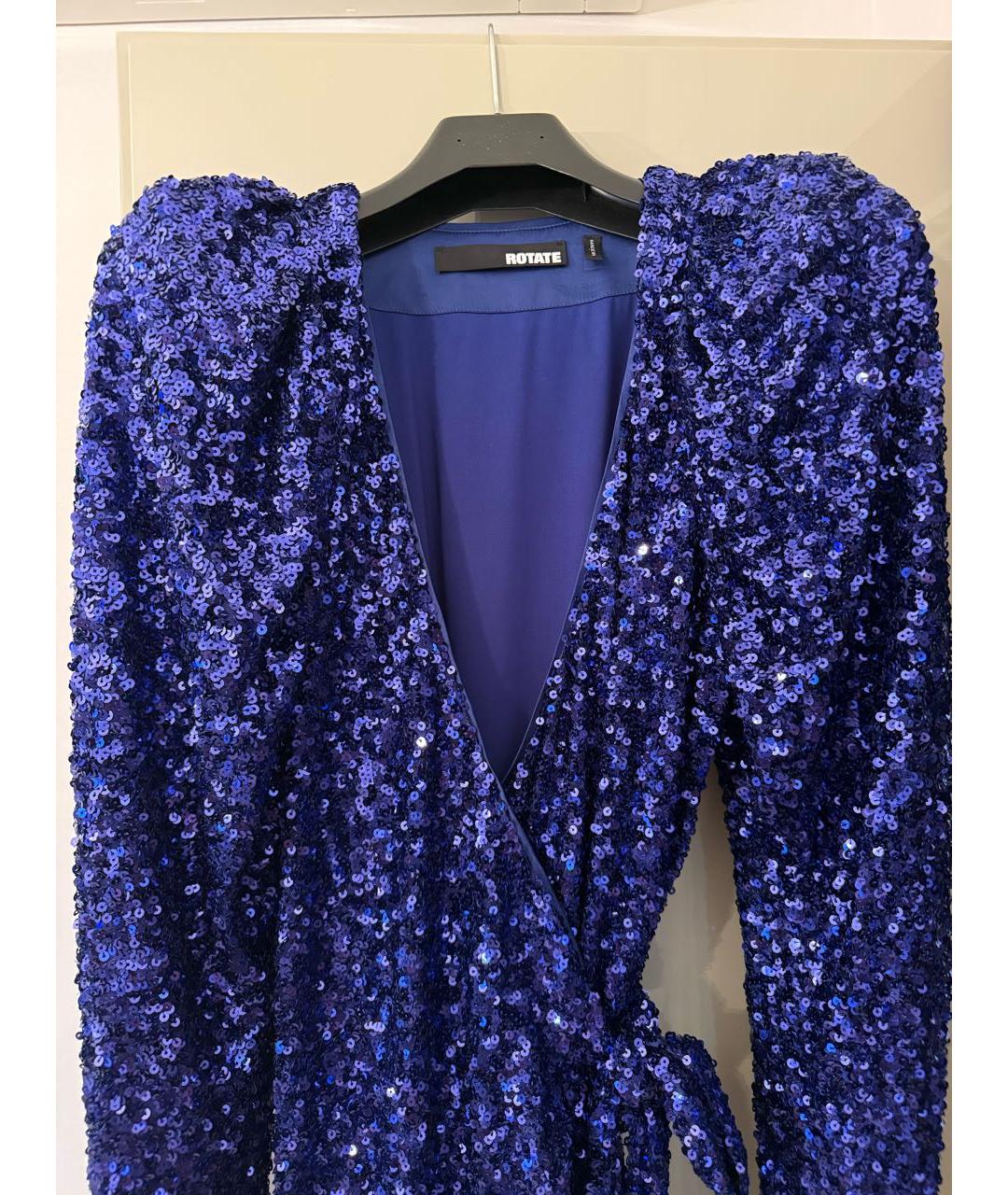 ROTATE Синее полиэстеровое вечернее платье, фото 3