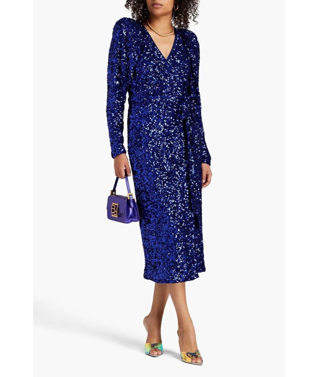 ROTATE Синее полиэстеровое вечернее платье, фото 8