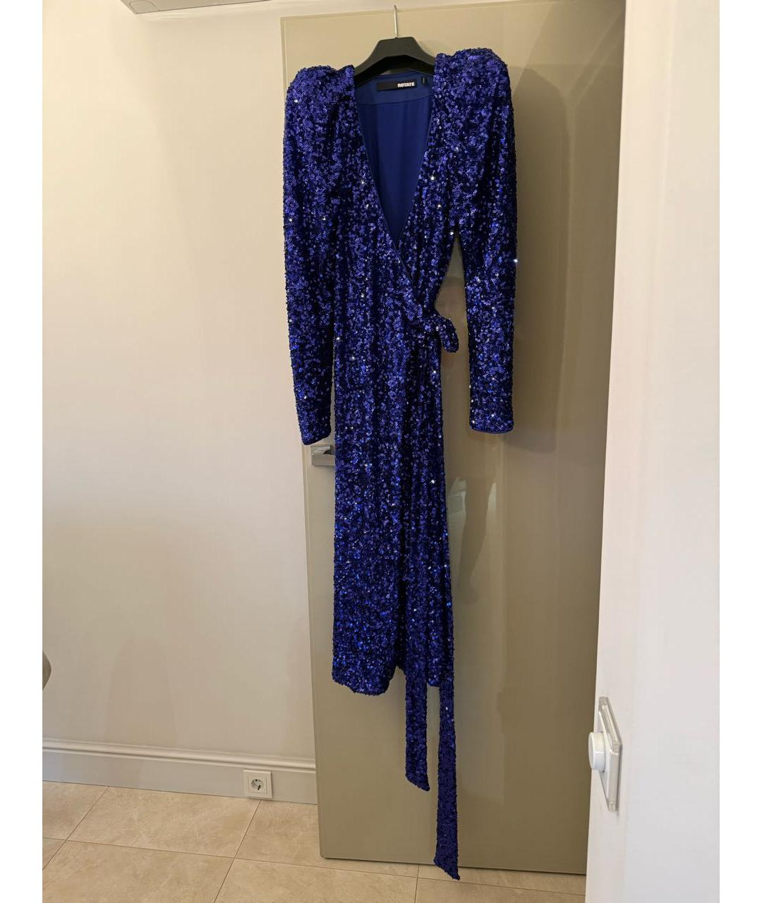 ROTATE Синее полиэстеровое вечернее платье, фото 2