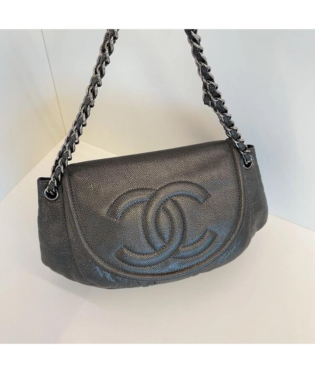 CHANEL Черная кожаная сумка через плечо, фото 4