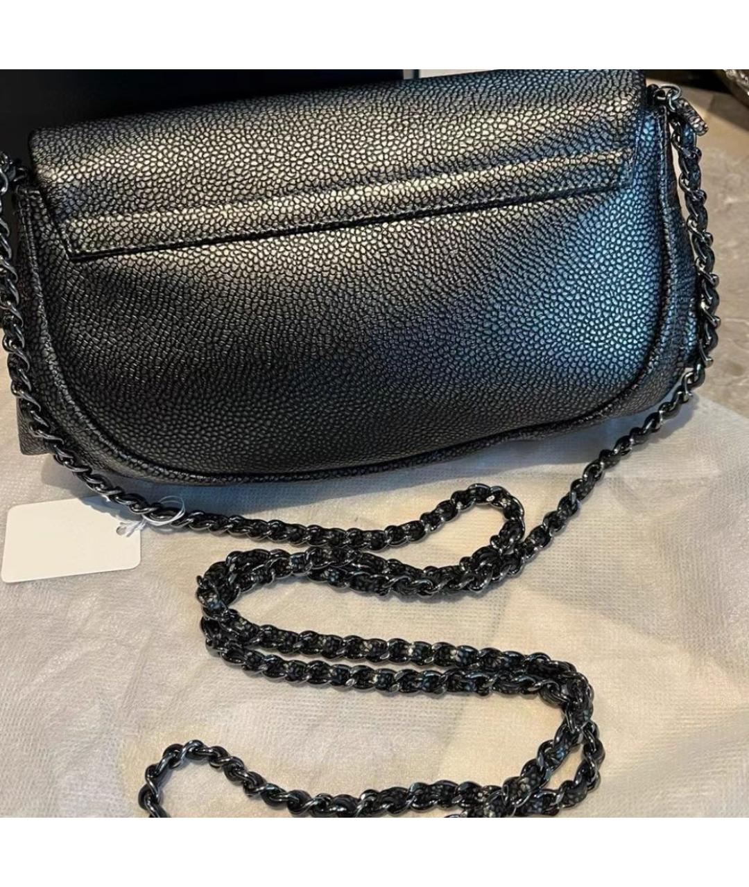 CHANEL Черная кожаная сумка через плечо, фото 3