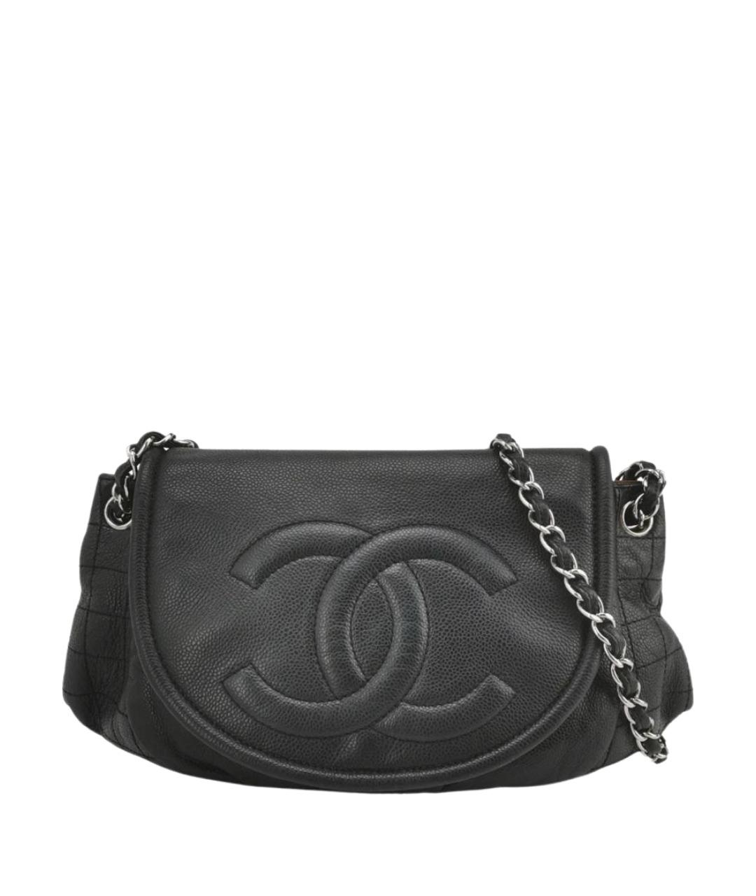 CHANEL Черная кожаная сумка через плечо, фото 1
