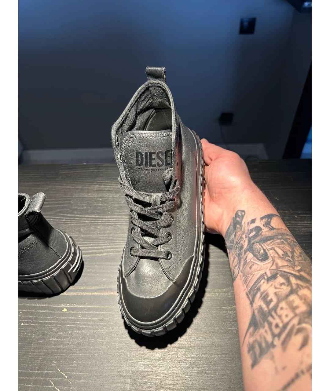 DIESEL Черные кожаные ботинки, фото 4